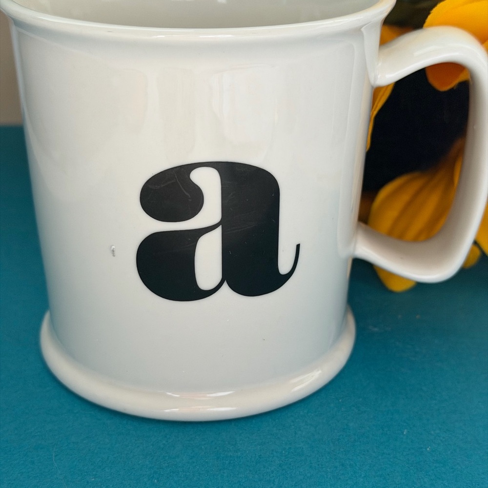 Cost Plus World Market Black and White Monogram 20 oz Mug - Picture 9 of 9